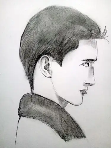 帅哥的侧脸速写