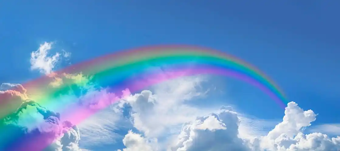 蓝天彩虹背景