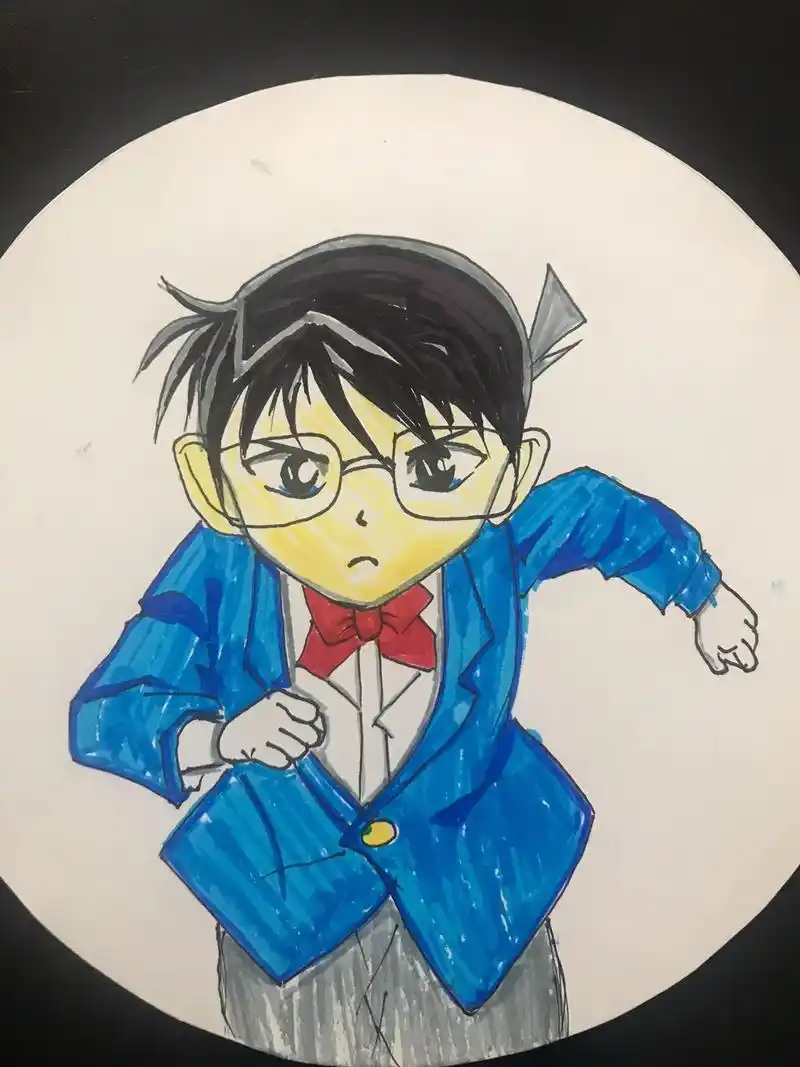 名侦探柯南#可爱卡通 #简笔画 #动漫人物绘画 #经典动画片 - 抖音