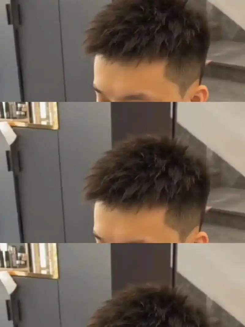 前刺飞机头男生发型男士摩根烫钢夹烫 男土摩根烫钢夹烫2023男士