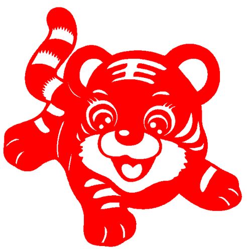 e167卡通老虎年春节墙贴2022年新年玻璃橱窗贴纸剪纸装饰贴画成品