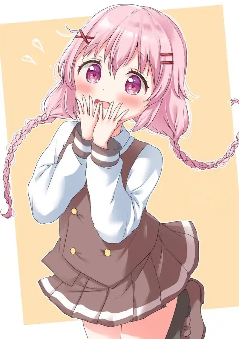 惊讶的粉毛萝莉 画师:すぐつかレルン#二次元美图# #我爱二次元# #二