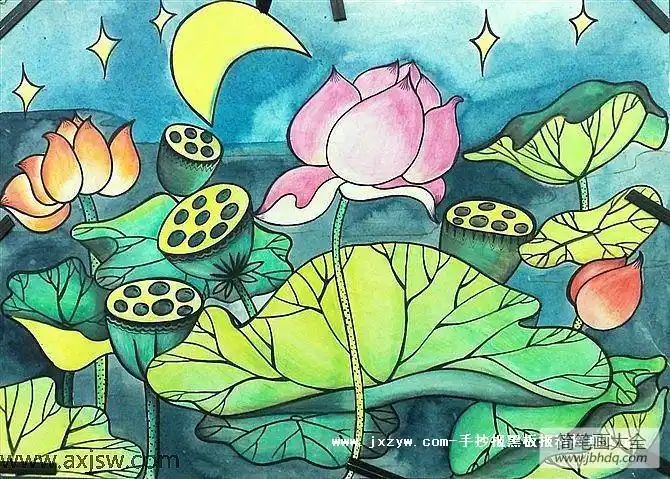 欢乐节日儿童画-出水芙蓉_六一儿童画-画画图片大全