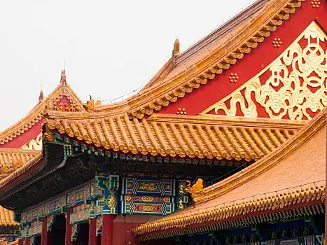 故宫,建筑,屋顶,特写,皇宫