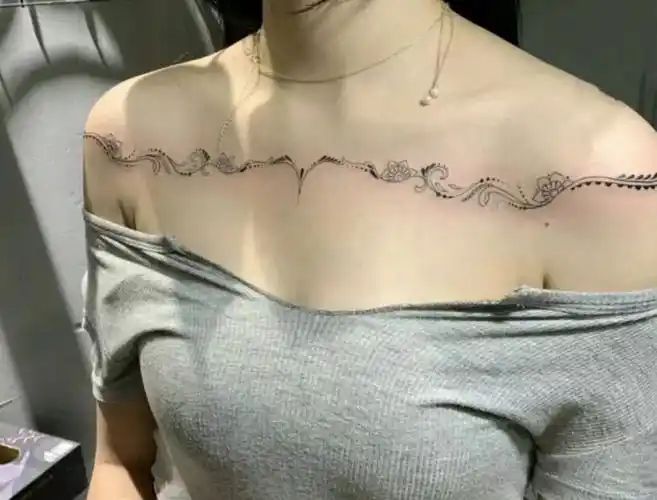 纹身锁骨女 锁骨纹身图案(3)