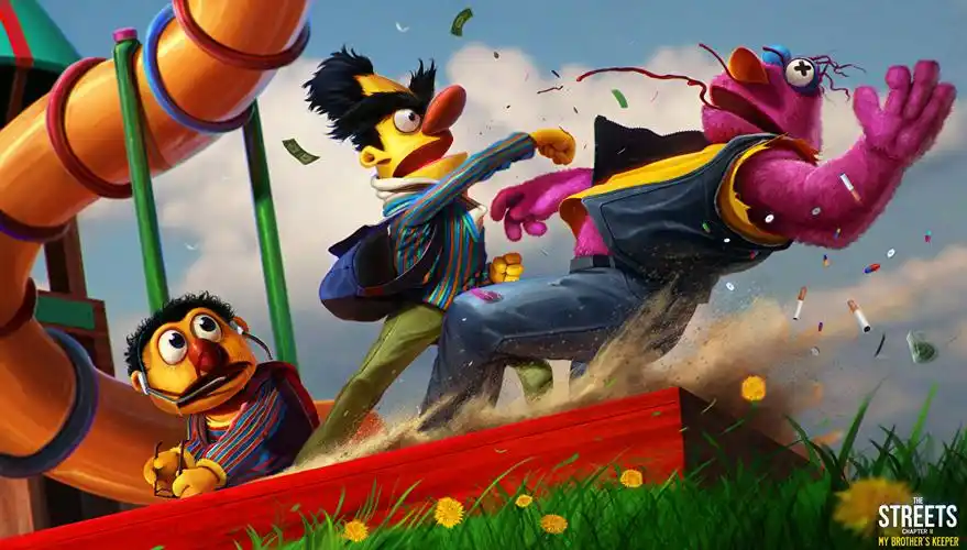 芝麻街,telly ernie bert,,动画片壁纸,照片,下载