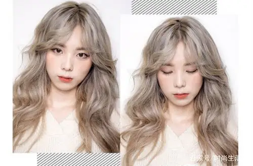 春天染发颜色look4 染发颜色:灰色系 灰色系染发的这款中长卷发必是