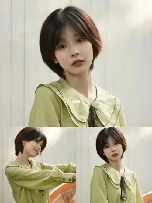 韩式温柔感的少女短发93适合圆脸女生!