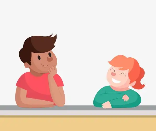 可爱男孩和女孩矢量图