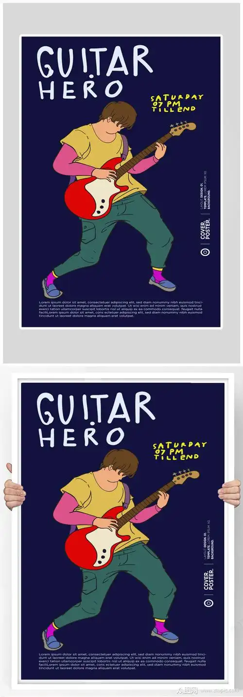 创意矢量摇滚音乐海报设计模板下载-编号1847321-众图网