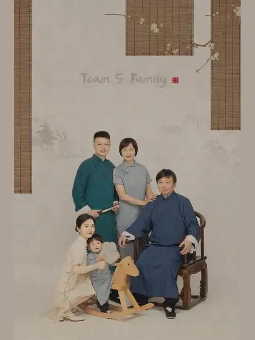 家庭照仪式感满满的中式全家福