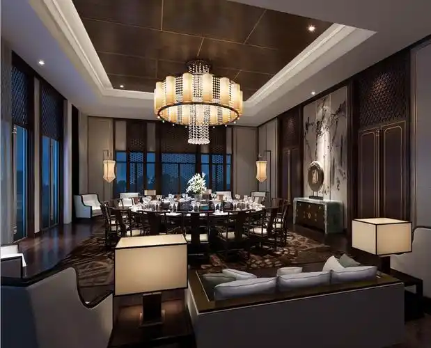稳重高端中式会所设计