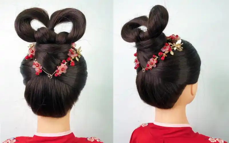 古代超好看的飞仙髻在古代主要是仙女与未出阁的小姐适用这款汉服发型