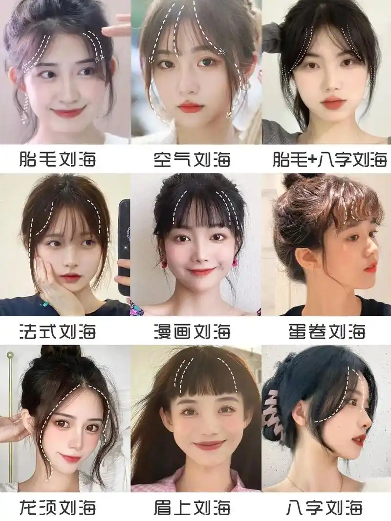 966款夏季流行网红刘海95显脸小还好打理#刘海 #法式刘海  - 抖音