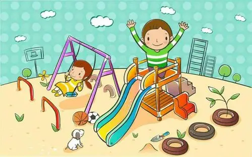 向阳幼儿园小班户外活动"滑滑梯"