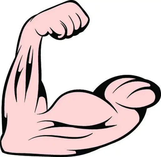 i> i>强 /i> /i>壮的二头肌 i>图 /i> i>标 /i>在卡通风格的孤立矢量