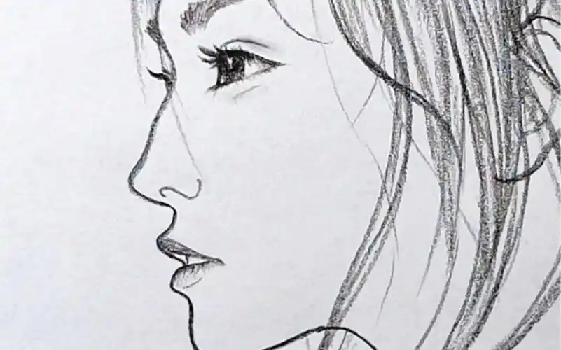 教你简单画女孩侧脸