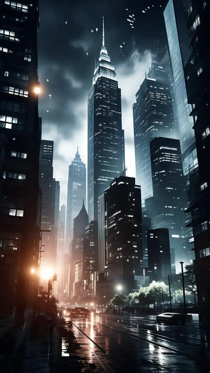 黑白色系城市夜景壁纸91