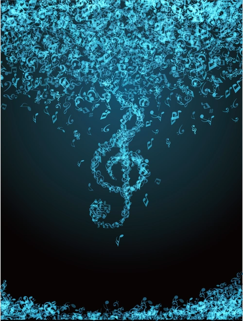 蓝色创意音符背景