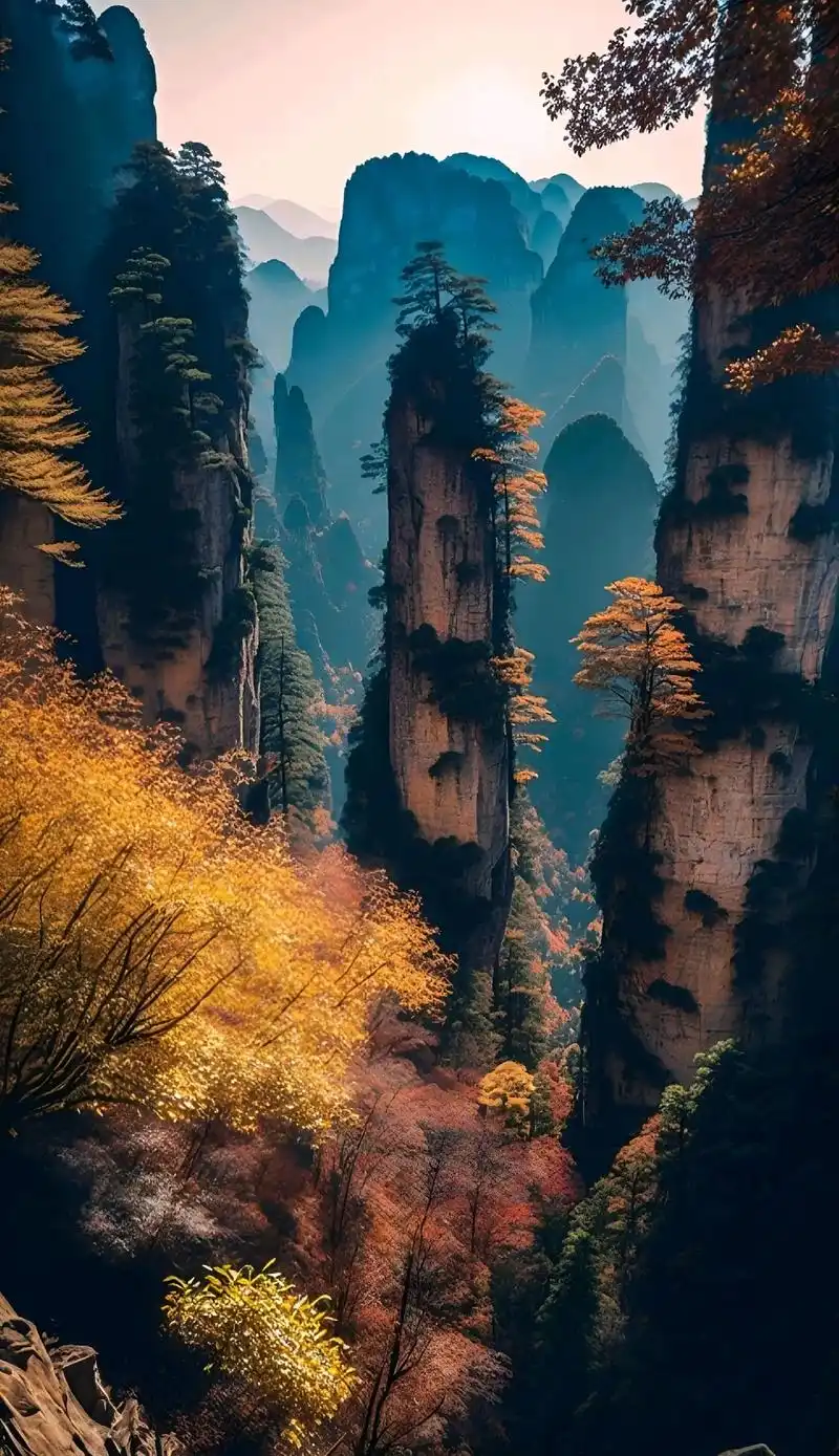 张家界天子山享有"峰林之王"的美称,这里有雄伟壮观的群峰,风 - 抖音