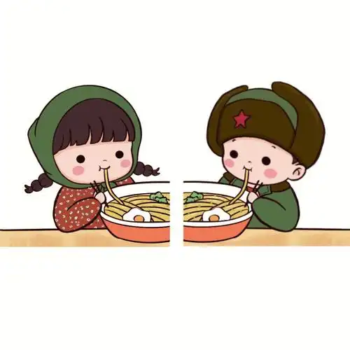 花棉袄吃面情头