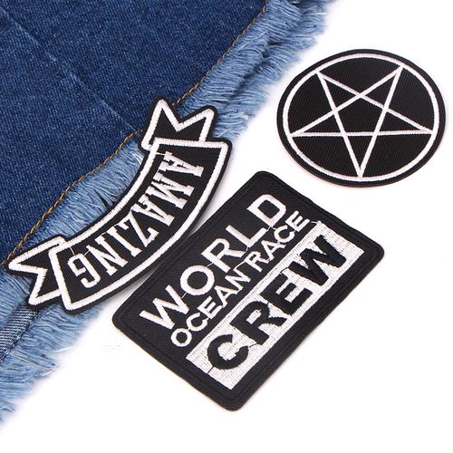 时尚卡通刺绣补丁图案布贴破洞毛衣服装饰diy补丁贴大号羽绒布贴