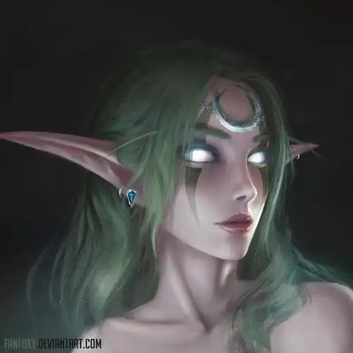 俄罗斯画家类3d作品妩媚的女暗夜精灵