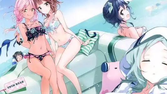 夏天,大海,比基尼可爱女生,游泳,4k动漫壁纸