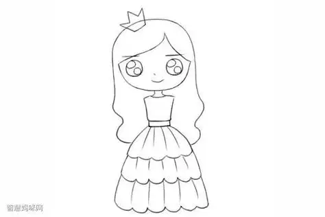 6一7岁儿童公主简笔画