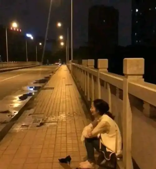 在路上我遇到了一个女孩她蜷缩在桥上哭泣穿着单薄的衣服