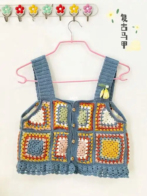 附图解钩针编织马甲背心吊带上衣