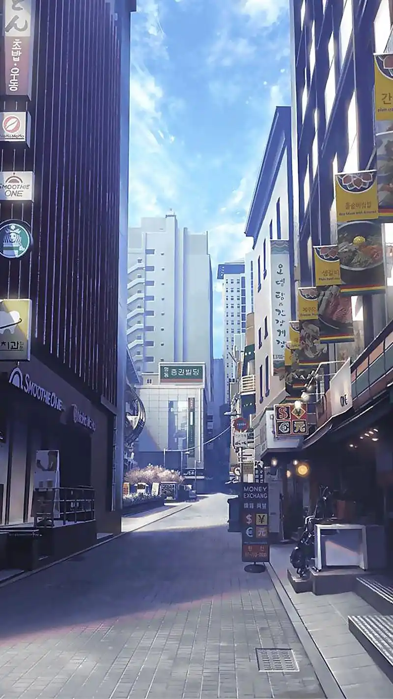 二次元街道风景图片高清手机壁纸_创意_手机壁纸下载_美桌网