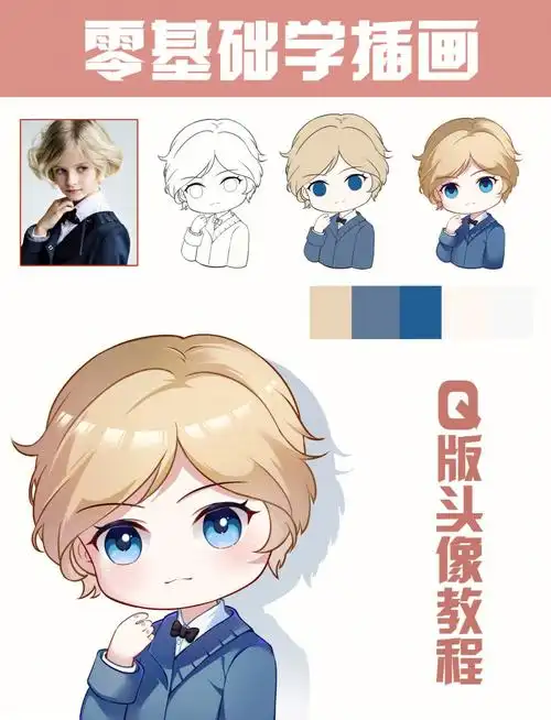 新手如何画q版人物头部教程