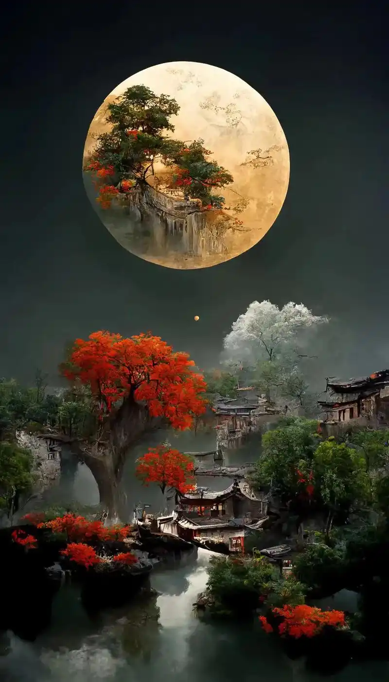 用你现有文化描述此景#国风古韵 #唯美意境 #古风 #人间仙 - 抖音