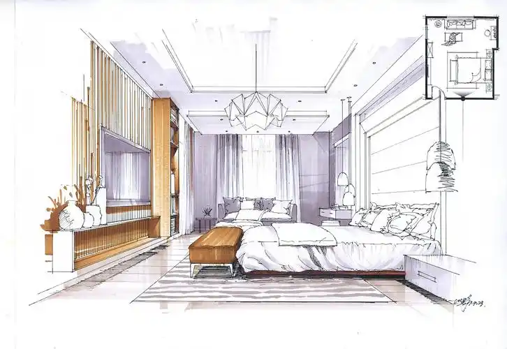 室内空间马克笔色彩表达步骤解析