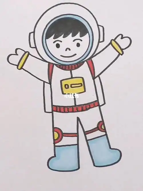 恭喜航天员出舱成功,画个宇航员庆祝下! #简笔画