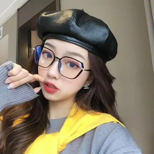 素颜黑框眼镜大框大脸眼镜女胖脸大圆脸适合的眼镜网上配眼镜近视