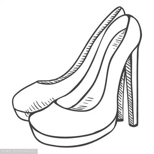 矢量素描插图-一双女人高跟鞋