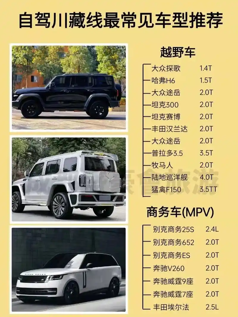 自驾川藏线用车参考93常见车型有哪些? .