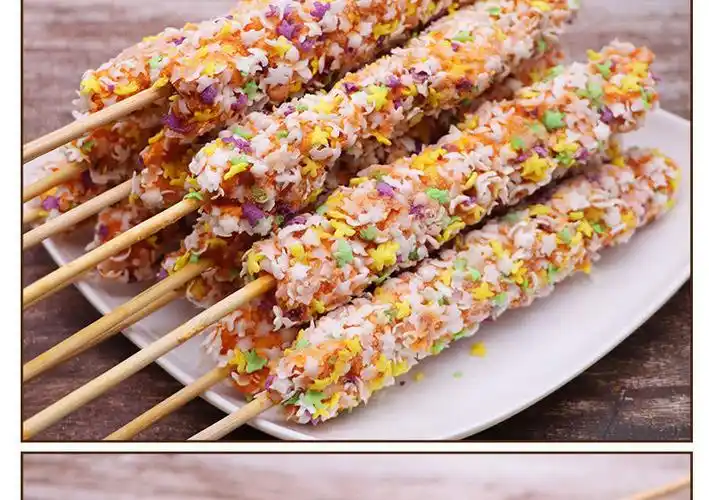 德邻大圣鸡柳棒彩色鸡肉棒15串裹粉鸡肉串油炸冷冻食品金丝鸡柳串彩色