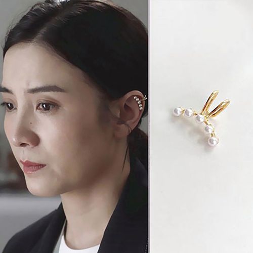 小舍得宋佳南俪同款珍珠耳骨夹轻奢小众设计感复古港风耳饰耳环女