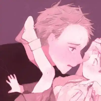 少女心粉色动漫情头 韩系双人粉色系情侣头像