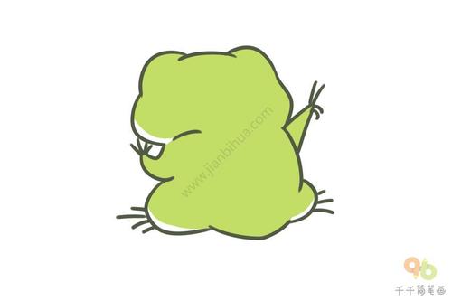 青蛙的背影简笔画