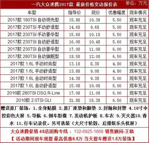 一汽大众速腾最新报价 1.4t自动舒适型多少钱