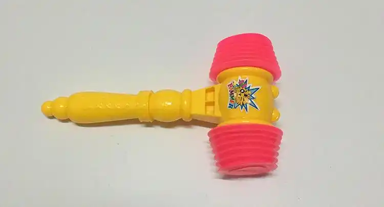 幼儿园教学塑料发声响锤bb气锤整蛊互动助威儿童敲打玩具锤子 黄粉