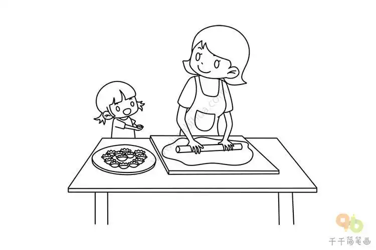 春节包饺子简笔画春节简笔画过年包饺子的简笔画过年吃饺子卡通简笔画