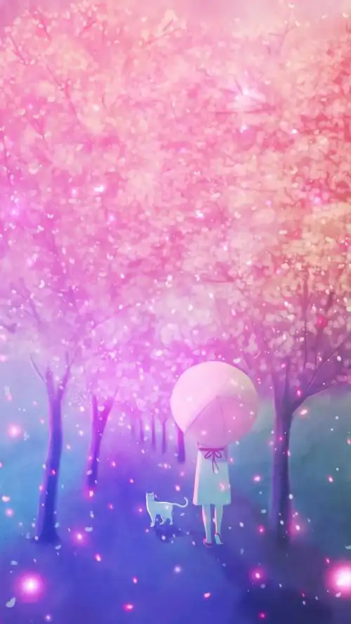 唯美粉色少女系动漫图片