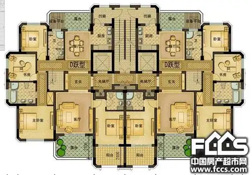 御山府御山府6室3厅3卫2320㎡户型图