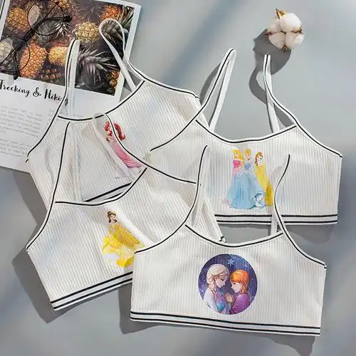 女童内衣棉无痕吊带背心发育期学生双层防凸点816岁儿童抹胸
