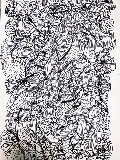 视觉传达装饰画插画基础线条训练,附带视频来了